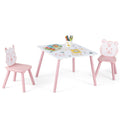 3 Pieces Kids Table and Chairs Set with Animal Patterns for Kids