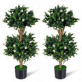 Set of 2 Faux Bush Plant with 41 Blossoms for Home