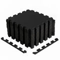 54 Pack EVA Foam Floor Tiles with Non-Slip & Borders for Home Gym-Black