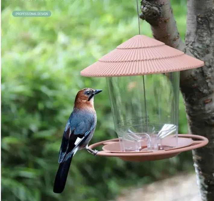 Outdoor Bird Feeding House Waterproof Gazebo Hanging Wild Bird Feeder Cage Outdoor Container With Hang Rope Bird Feeder Garden