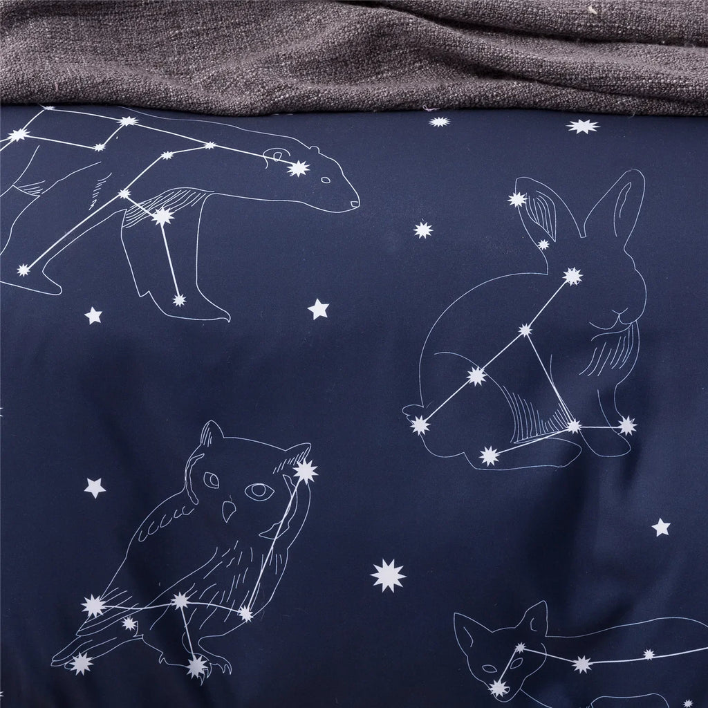 3pcs Set Blue Starry Sky Duvet Cover Bedding Set Double Bed Duvet Cover Twin King Size Bed Constellation Pattern Bed Sheet Set