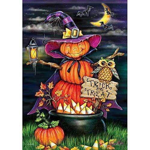 Halloween Pumpkin Witch Garden Flag 2 Sided