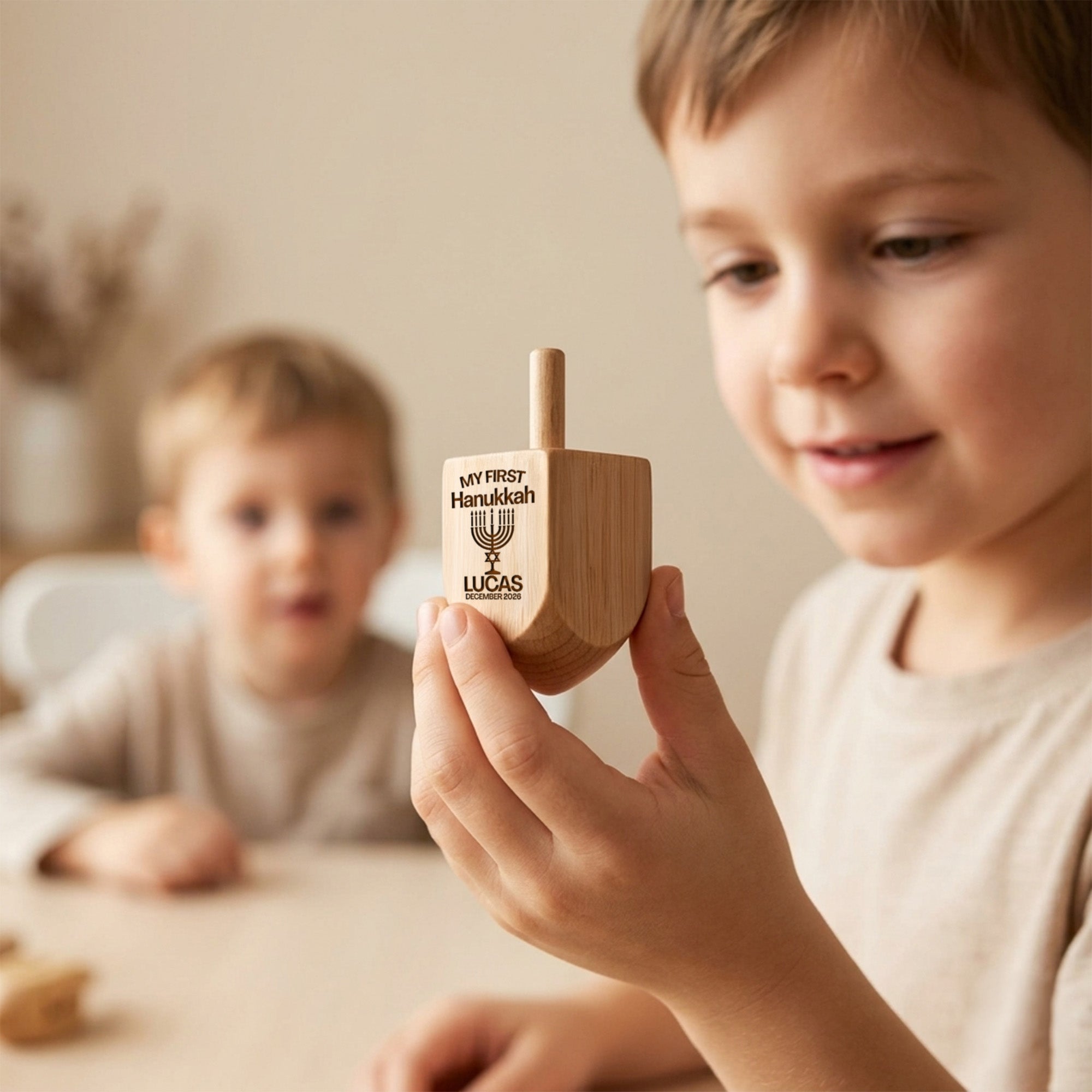 Custom Engraved Hanukkah Dreidel with Name