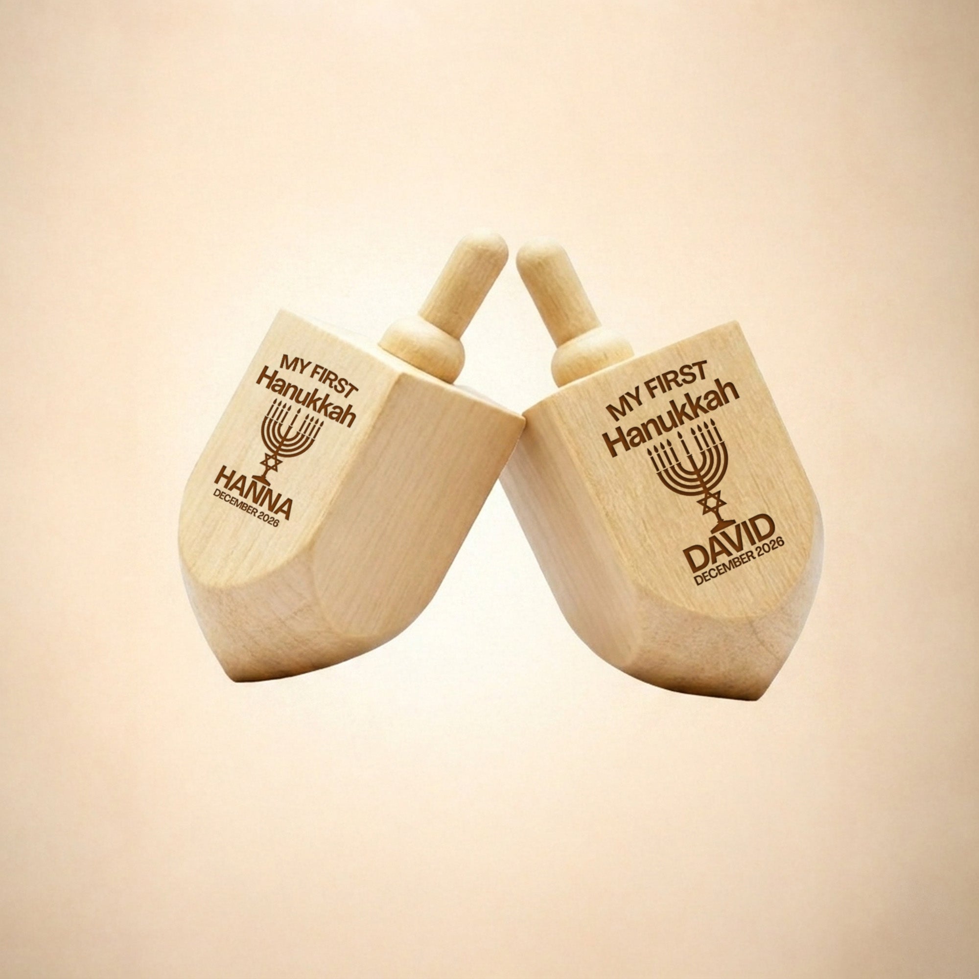 Personalized Wooden Dreidel for Kids Boys & Girls