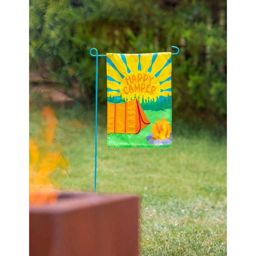 Happy Camper Garden Flag 2 Sided Applique Camping