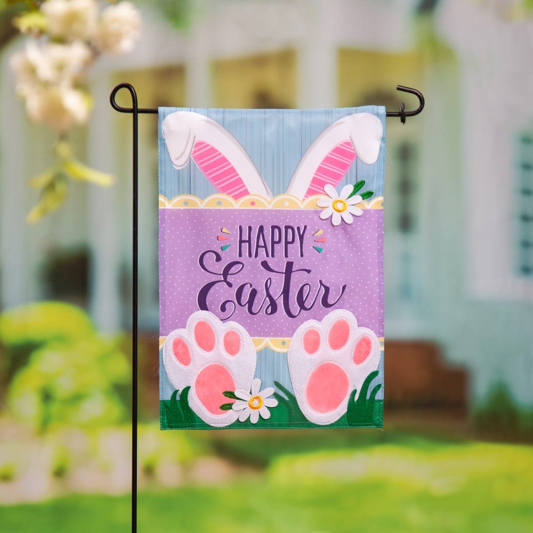 Happy Easter Bunny Garden Flag Applique 2 Sided