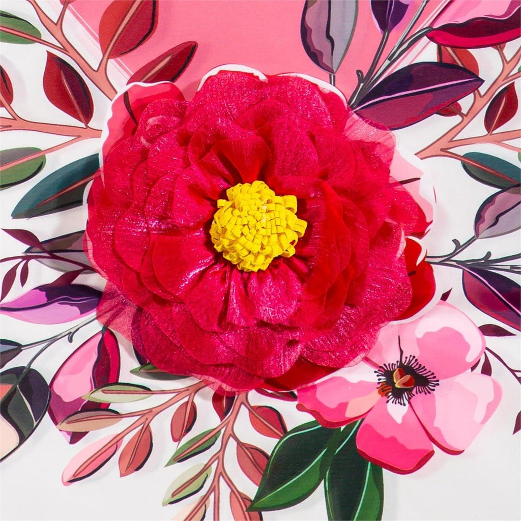 Happy Valentine's Day Heart and Floral 2 Sided Garden Flag