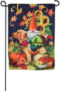 Harvest Gnome Garden Flag 2 Sided Sunflowers