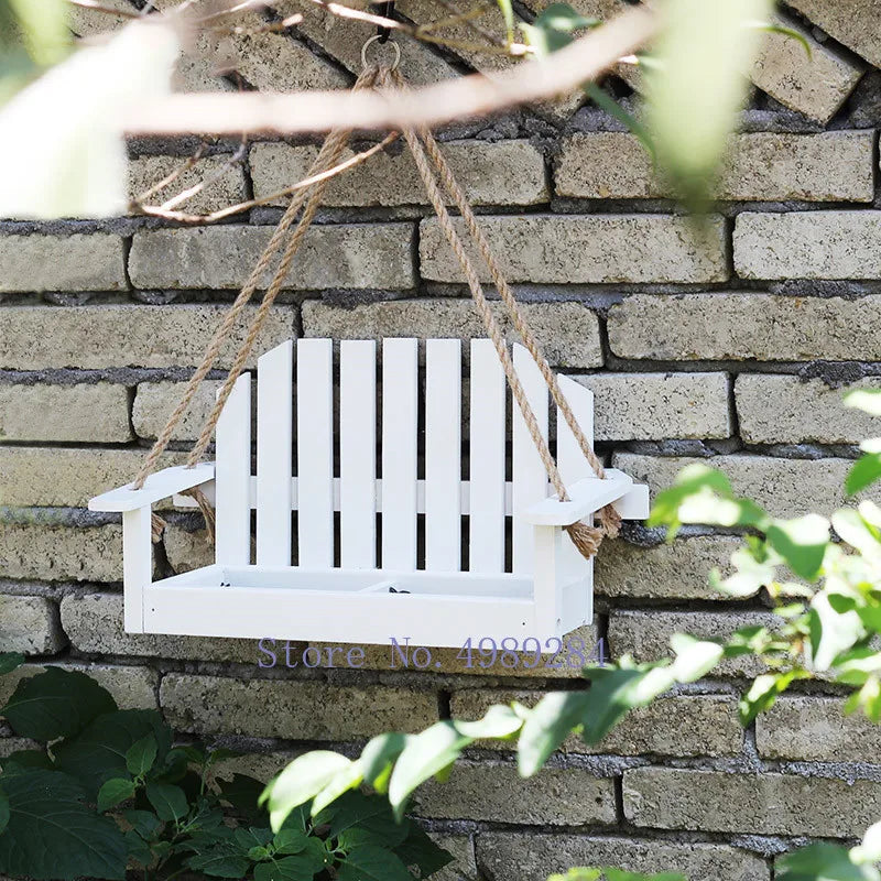 DecorBites™ Bird Feeder Chair: Outdoor Garden Patio Decoration with Wooden Design