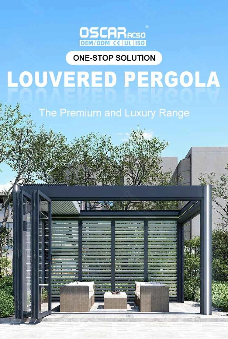 Garden Gazebo Pergola Patio Canopy Greenhouse Pavilion Carports Covers Aluminum Powder Coated for Villa Swimming Pool pergola