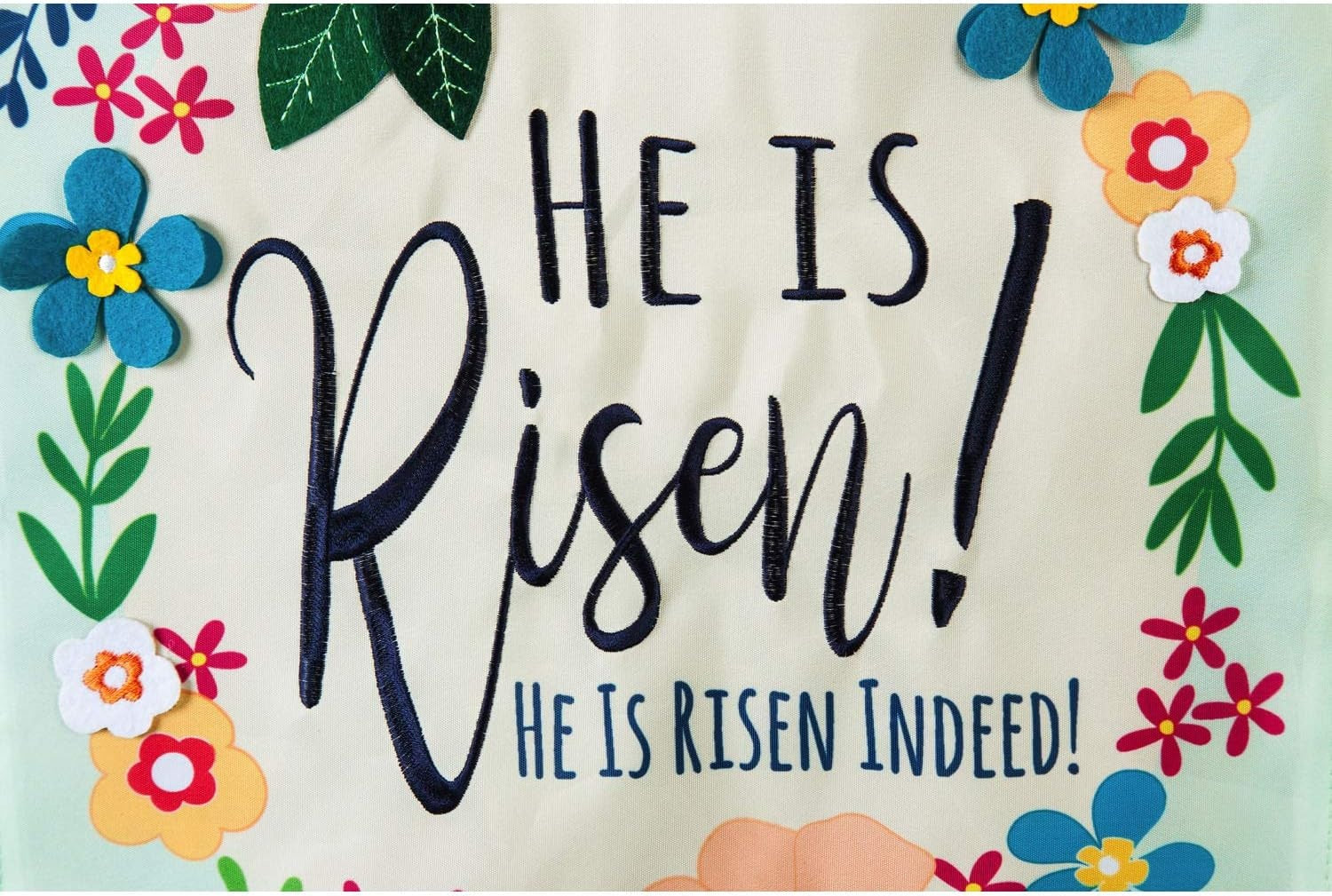 He Is Risen Floral 2 Sided Easter Garden Flag