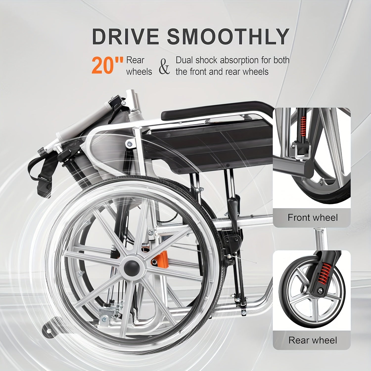 4-in-1 Heavy-Duty Wheelchair with Elevating Leg Rests & Potty - Wide Seat Transport Chair Suitable for Seniors & Adults, Recliner Wheelchair with Head/Leg Support, Brakes & -Tippers