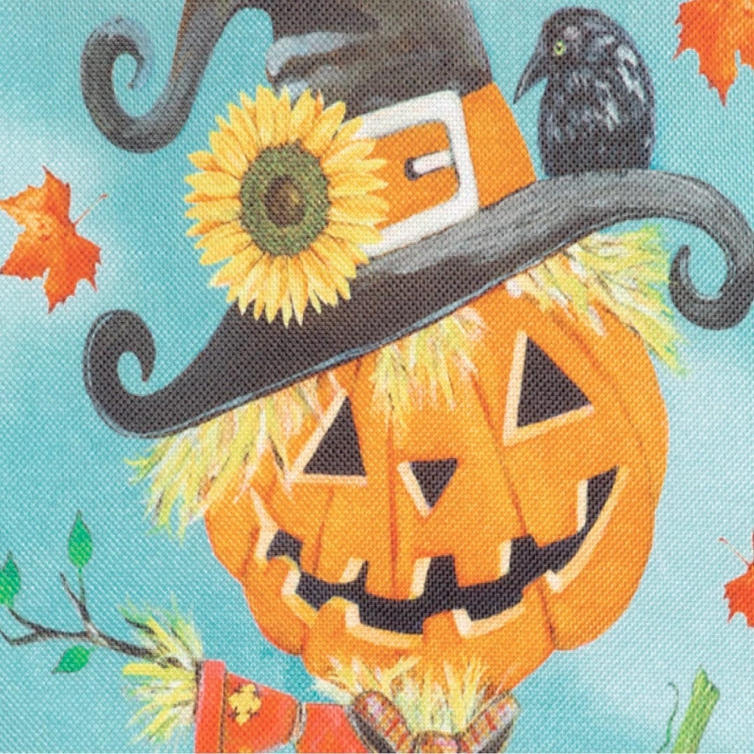 Hello Pumpkin Scarecrow Fall Garden Flag 2 Sided
