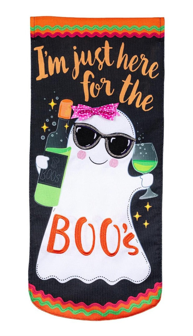 Here for the Boos 2-Sided Long Burlap Garden Flag | 12x28 Inches