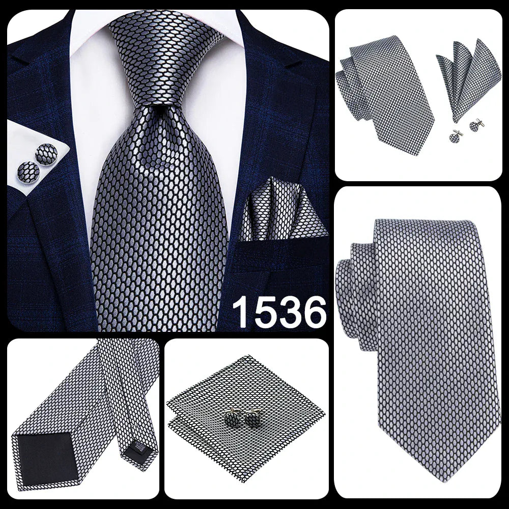 Hi-Tie Black Paisley Silk Tie 8.5cm | 100% Silk Men’s Formal Luxury Necktie for Wedding Business Party