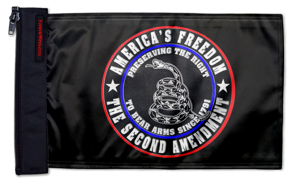 2nd Amendment 12"x18" Forever Wave Flag for Jeep Wrangler TJ 1996-2006