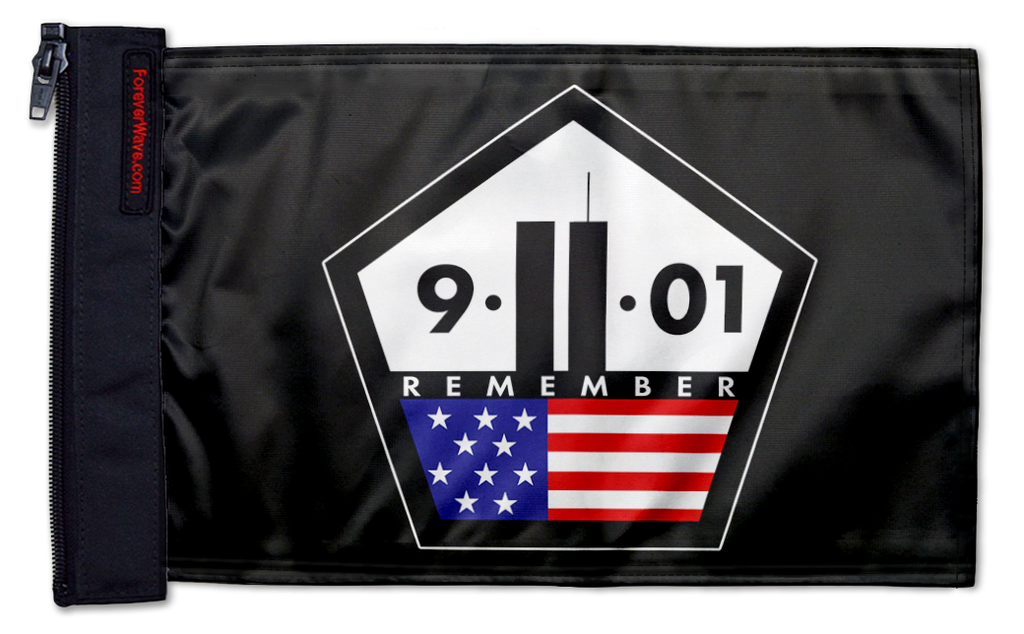 911 Remember 12"x18" Forever Wave Flag for Jeep Wrangler CJ-7 and CJ-8 1976-1986