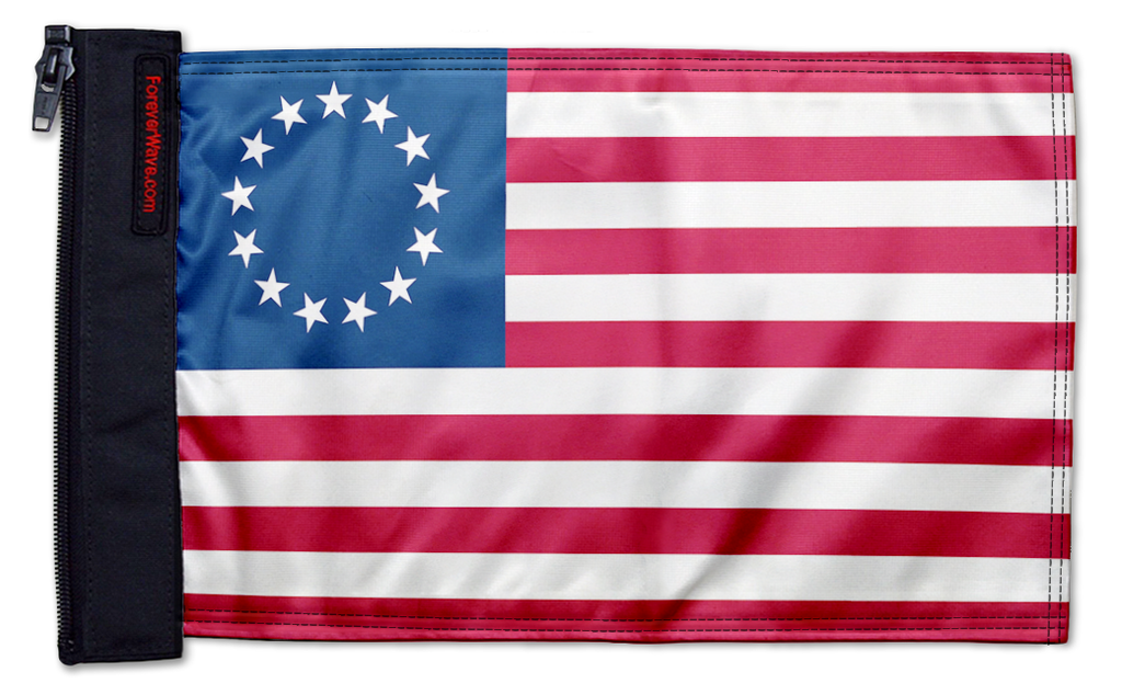 Betsy Ross 12"x18" Forever Wave Flag for Jeep Wrangler YJ 1986-1995