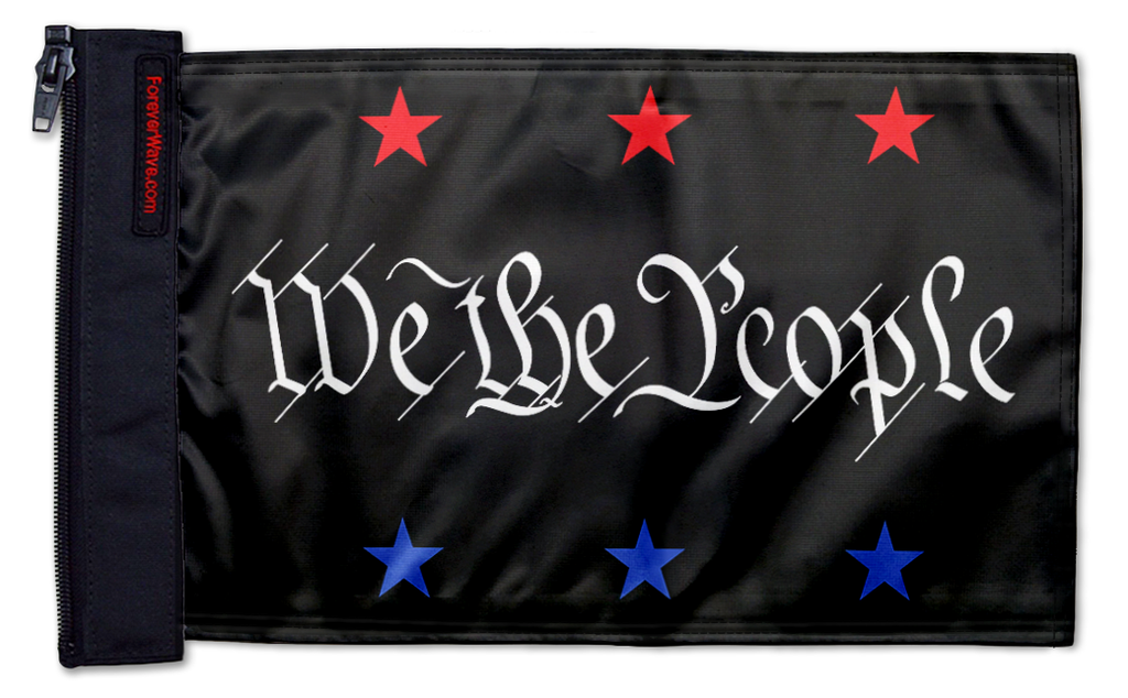 We The People 12"x18" Forever Wave Flag for Jeep Wrangler JLU 4-Door 2018-Present