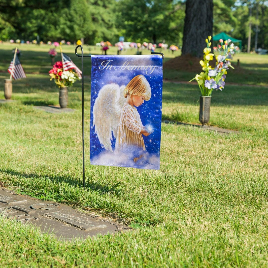 Holding A Star Memorial Garden Flag 2 Sided Angel