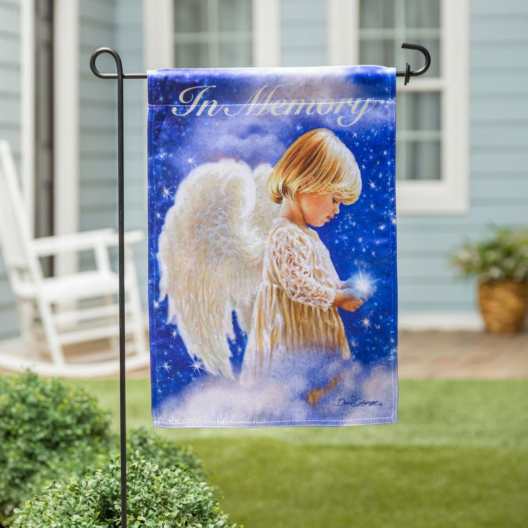 Holding A Star Memorial Garden Flag 2 Sided Angel
