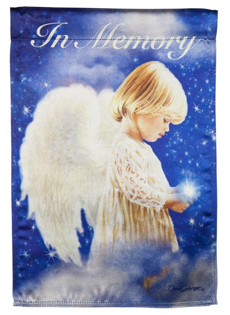 Holding A Star Memorial Garden Flag 2 Sided Angel