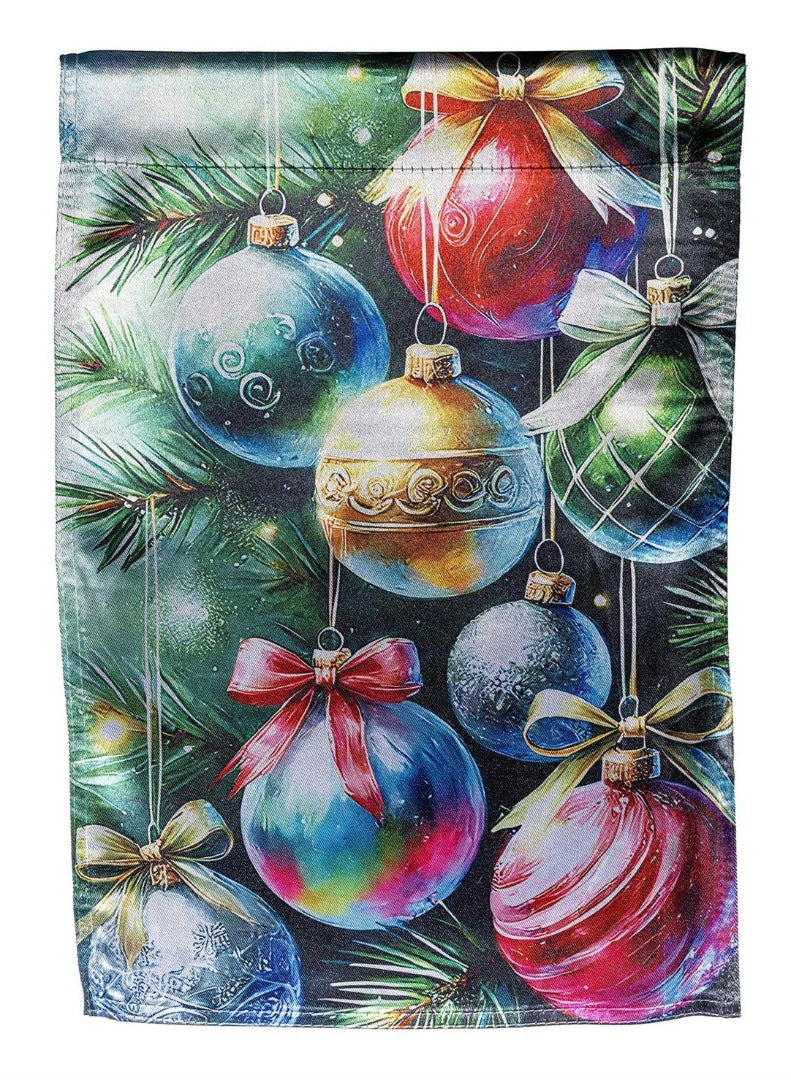 Holiday Ornaments Garden Flag ~ 2-Sided Christmas Yard Decoration