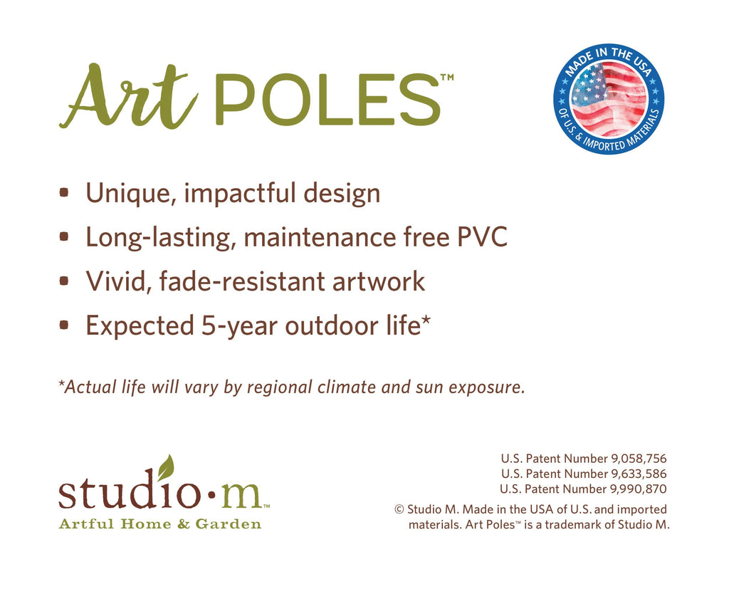 Holly Jolly Poinsettias Art Pole 20 Inches Tall