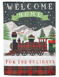 Home For The Holidays Train Christmas Garden Flag 2 Sided