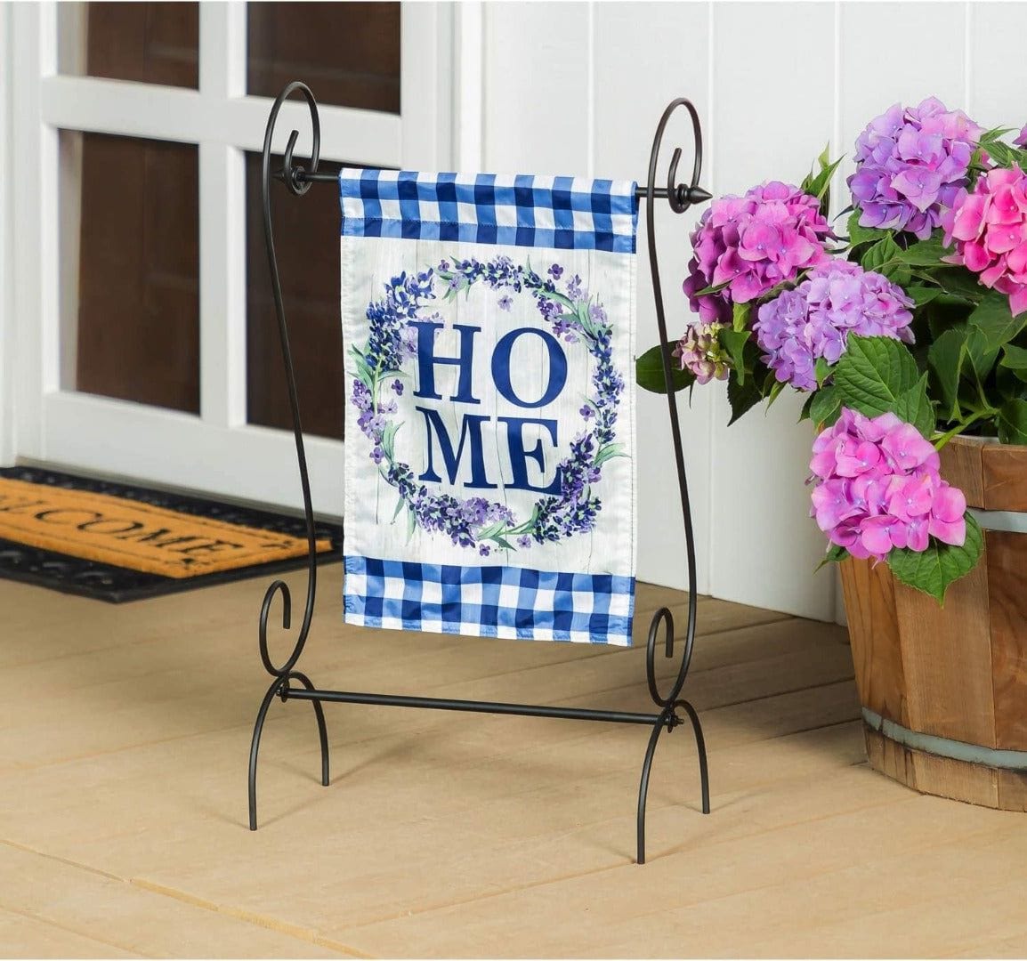 Home Wreath Garden Flag 2 Sided Inspirational