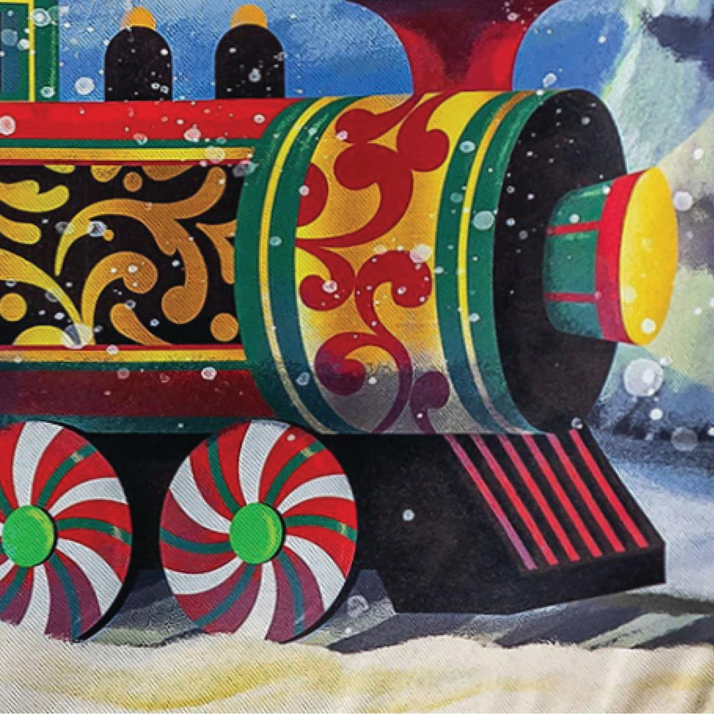 Home for the Holiday Train Garden Flag 2 Sided