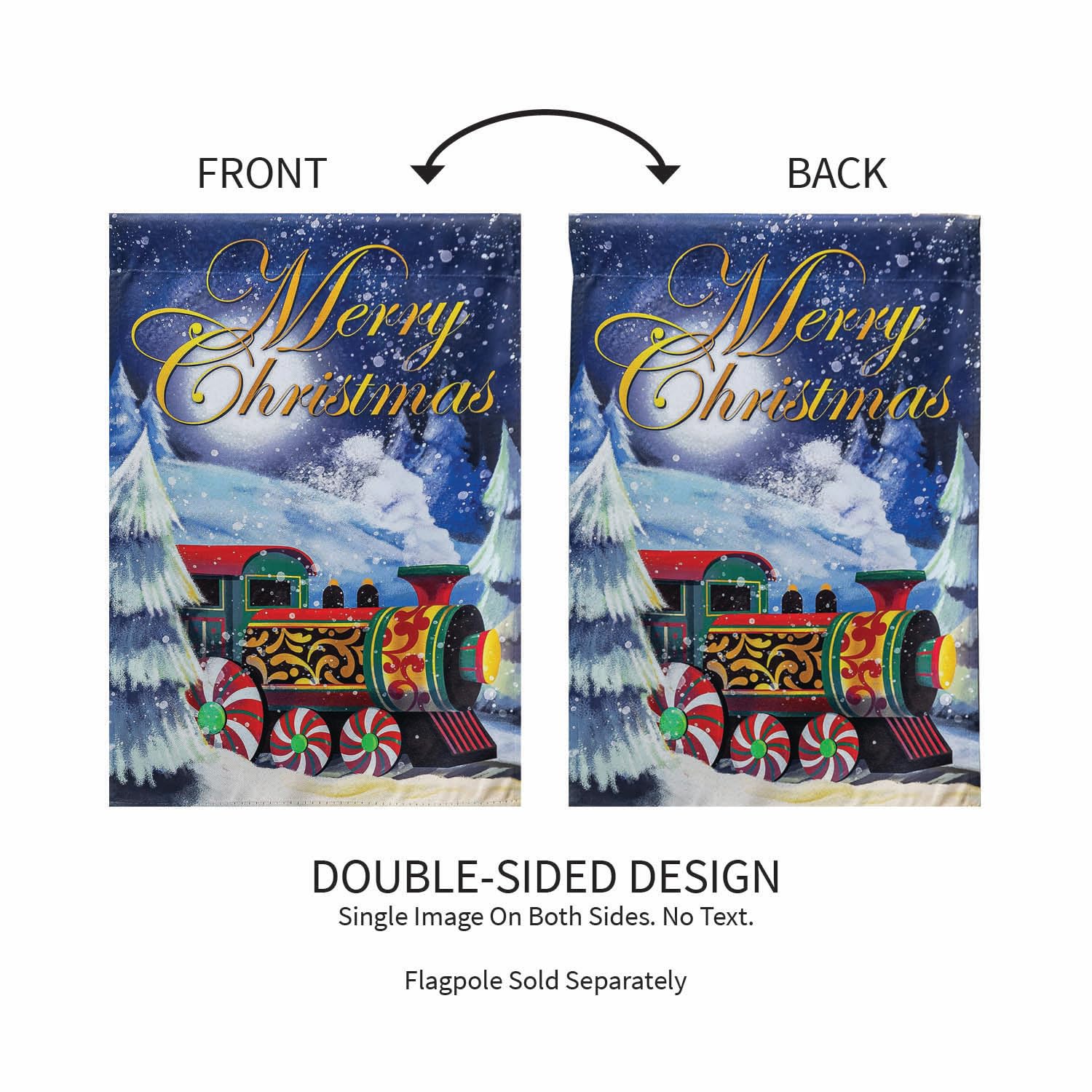 Home for the Holiday Train Garden Flag 2 Sided