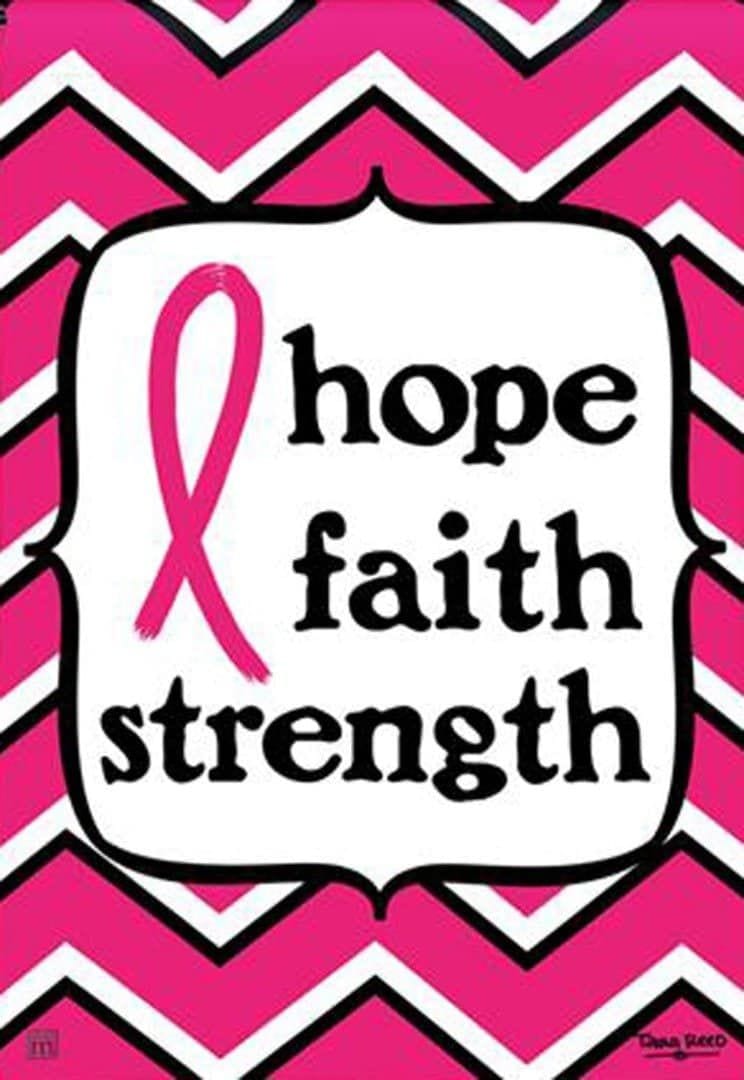 Hope Faith Strength Breast Cancer Garden Flag