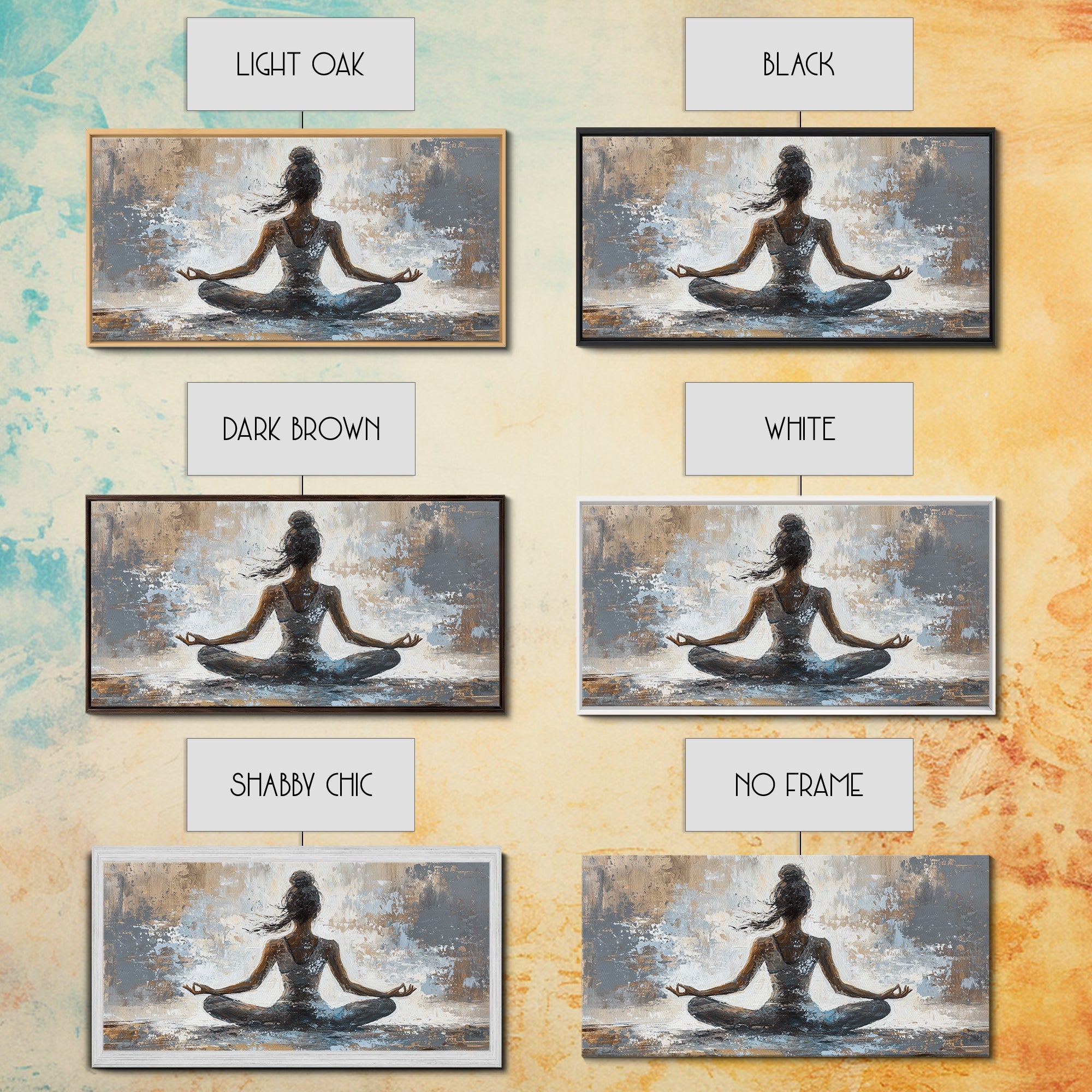Yoga Pose Canvas Print Zen Abstract Meditation Wall Art Neutral Living Room Modern Therapy Art Gift Idea Unique Minimalist Decor