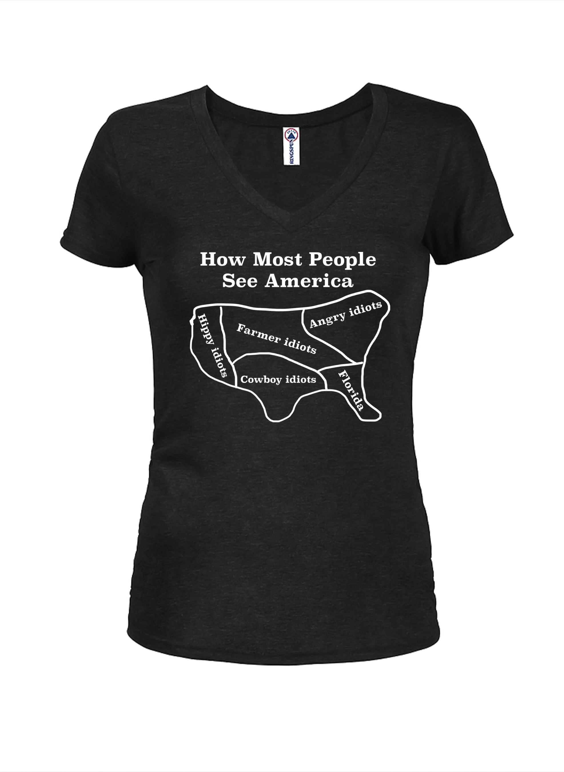 How Most People See America Juniors V Neck T-Shirt