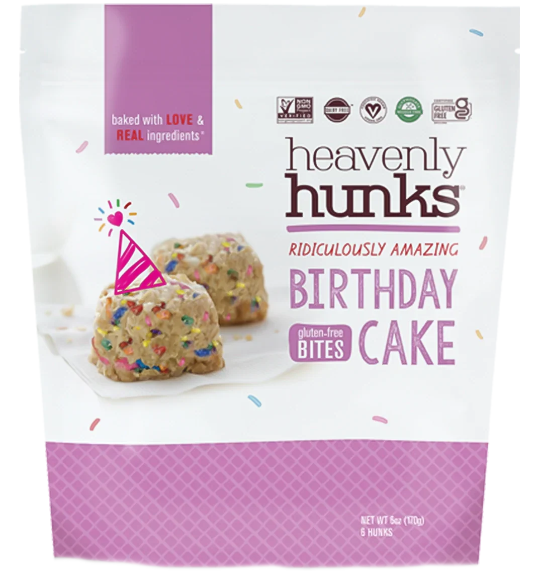 Heavenly Hunks - Gluten Free Birthday Cake Cookies  - 6 Oz, Case of 6