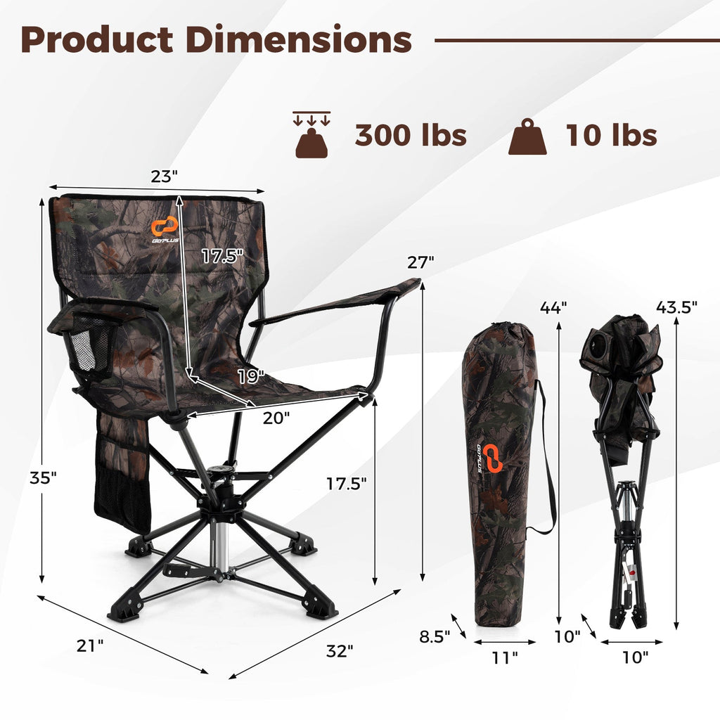 360° Swivel Hunting Chair Portable Foldable