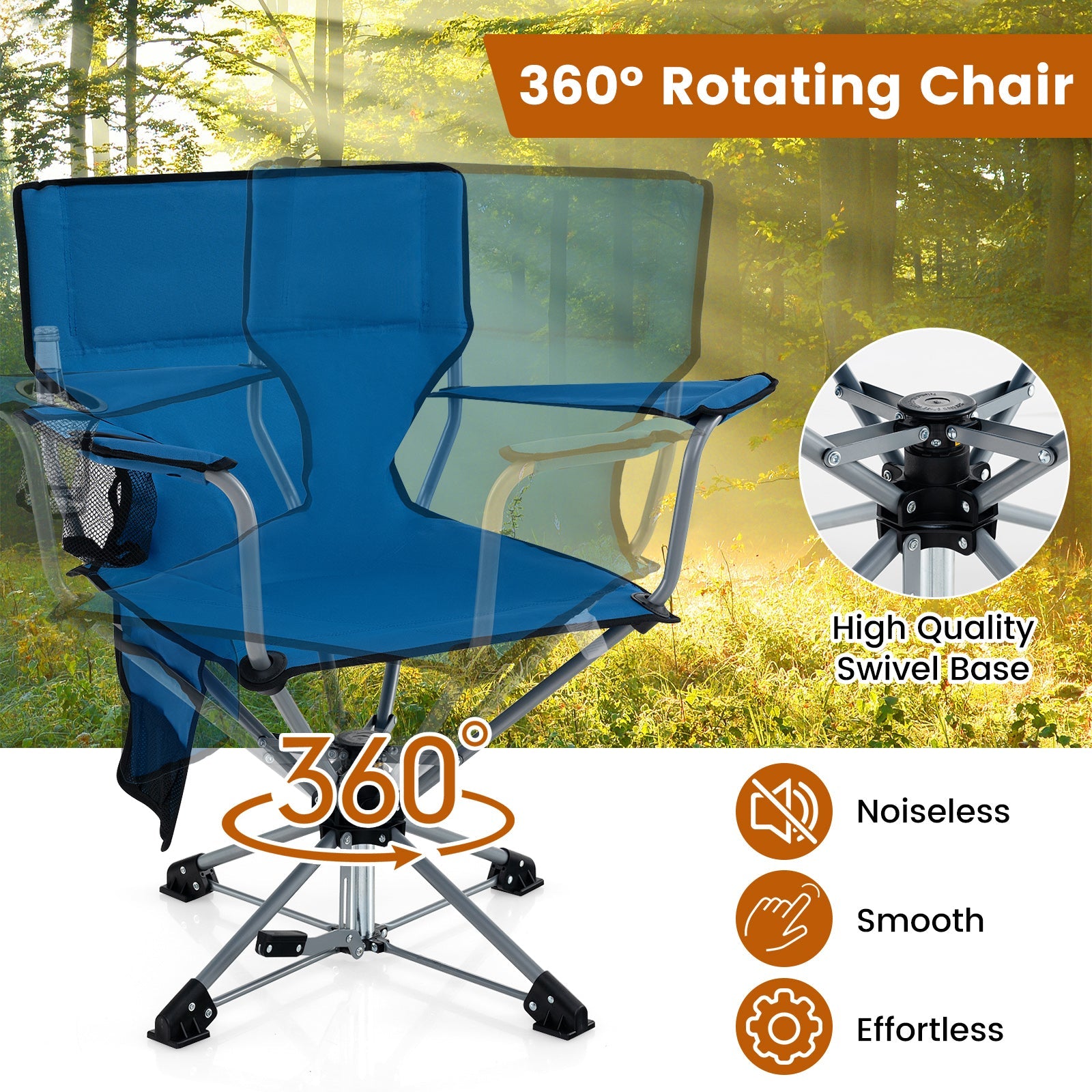 360° Swivel Hunting Chair Portable Foldable