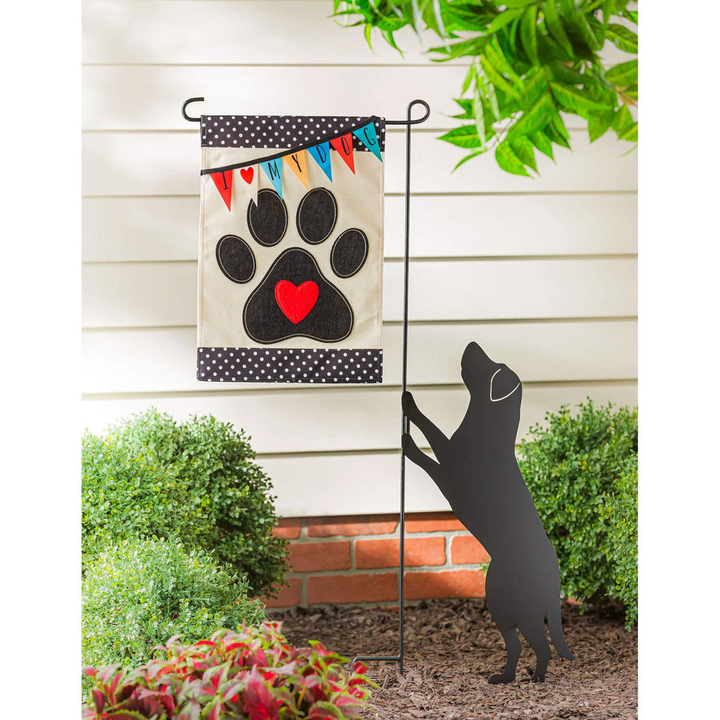 I Love My Dog Garden Flag 2 Sided