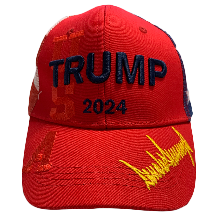 Red TRUMP 2024 Signature Hat - 7049