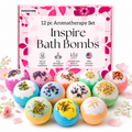 EvolutionUSA 12pc Inspire Bath Bombs for Women & Girls