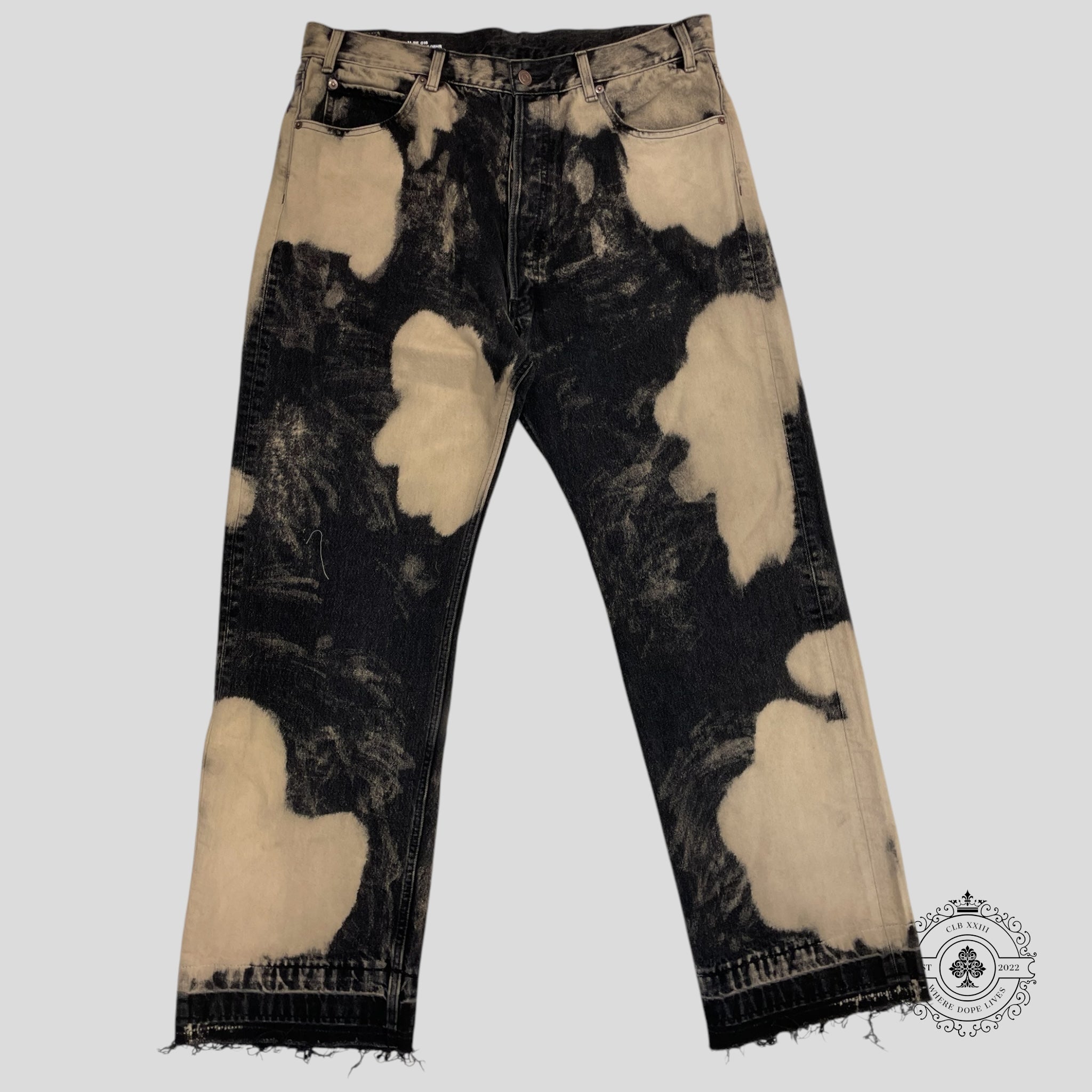 Celine Wesley Straight Leg Distressed Bleached Jeans