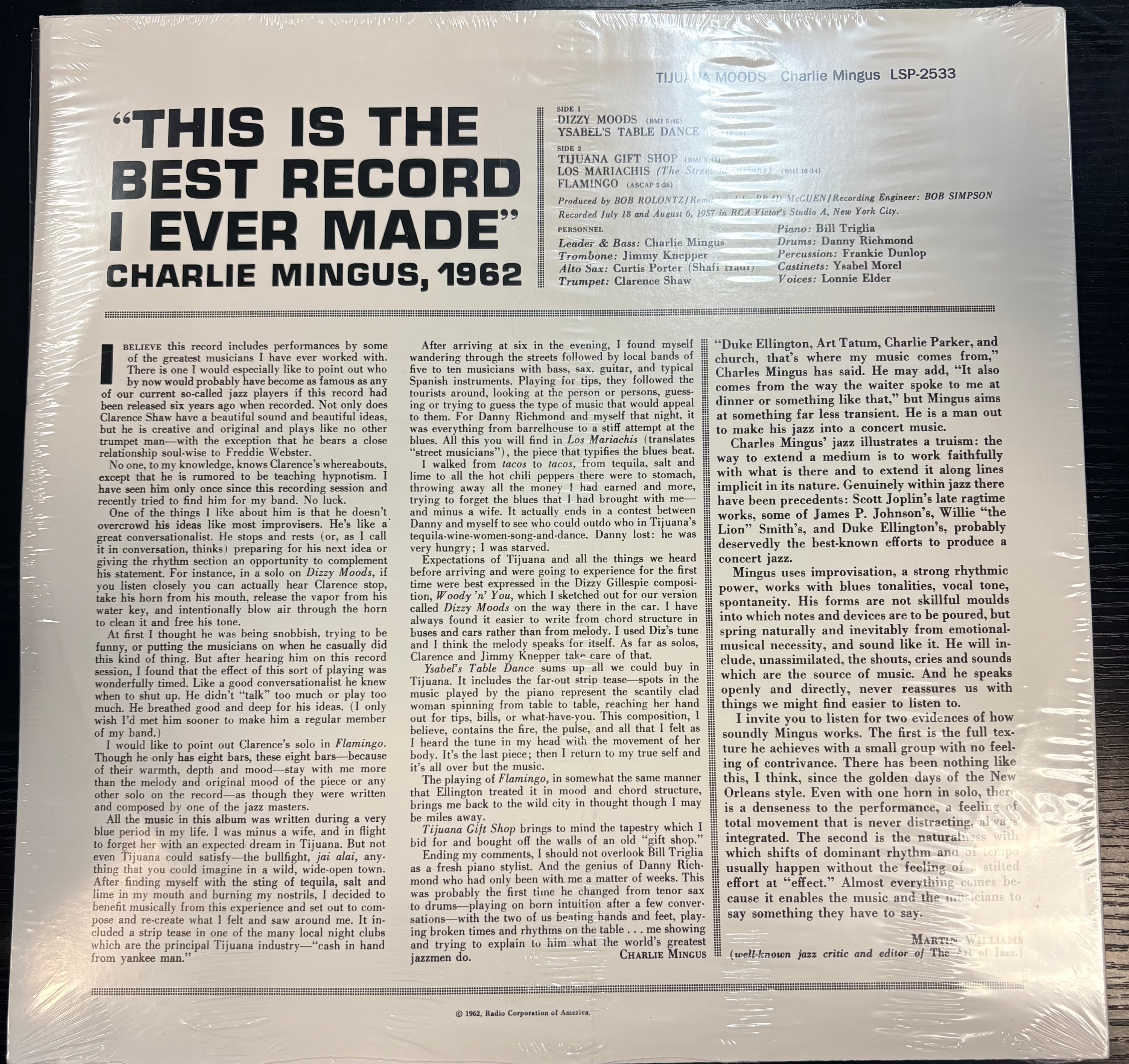 Charles Mingus - Tijuana Moods Vinyl LP Record