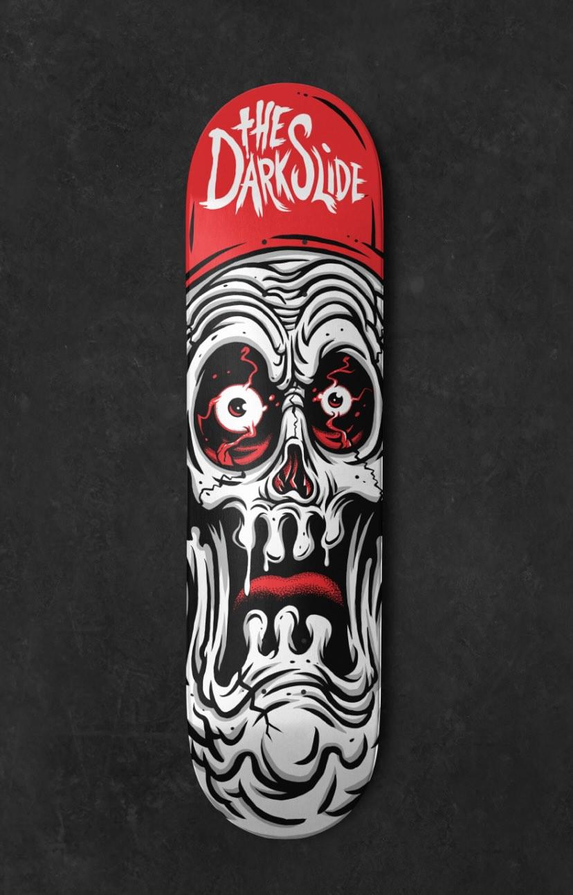 The Dark Slide x Tim Baron "Ghoul Skull" Skateboard Deck