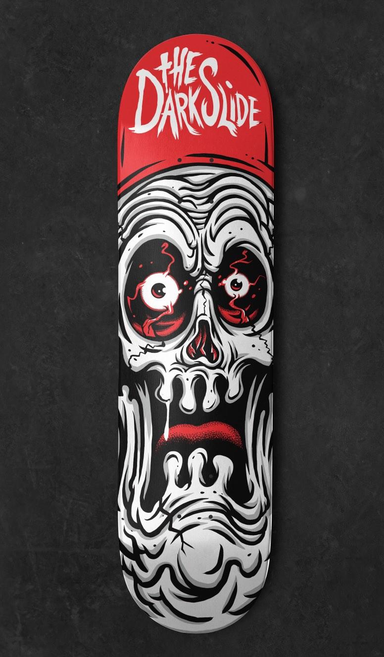 The Dark Slide x Tim Baron "Ghoul Skull" Skateboard Deck