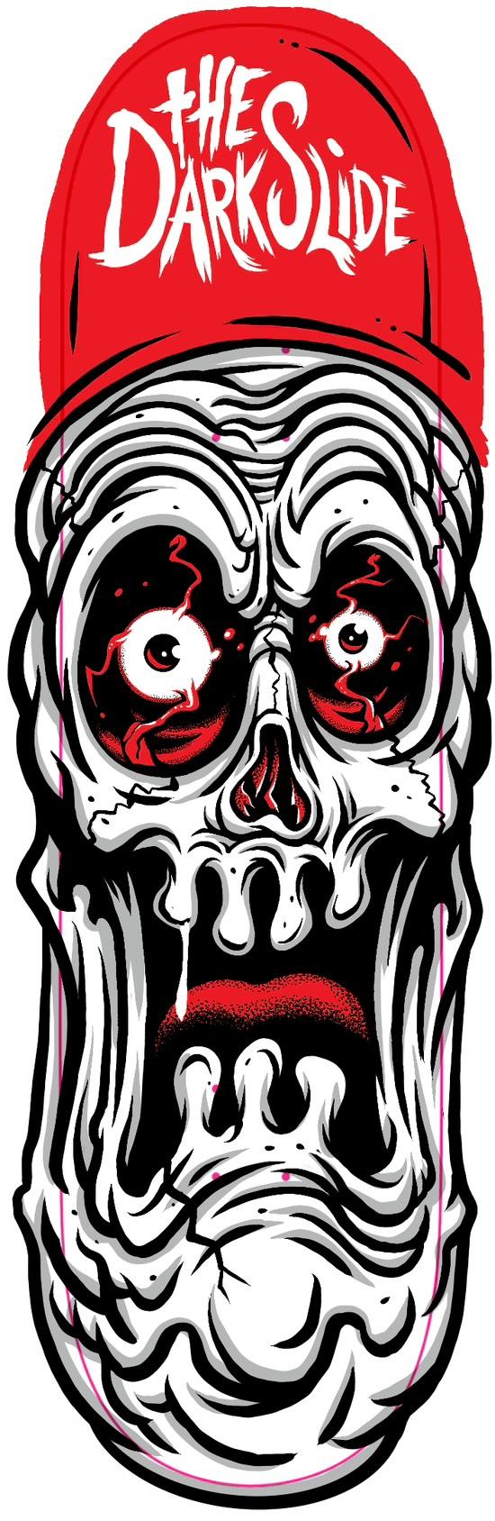 The Dark Slide x Tim Baron "Ghoul Skull" Skateboard Deck