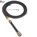 Bull Whip for Sale | 6 to 16 Feet | 16 Strands Black Kangaroo Hide Leather | Equestrian Bullwhip – Leather Bond