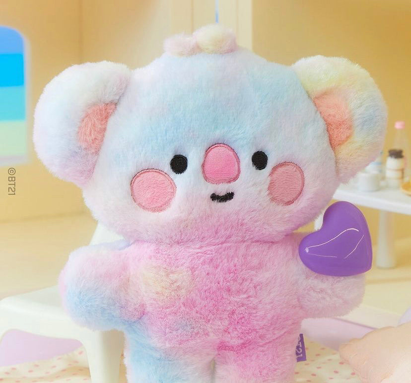 BTS x BT21 Baby Rainbow Flat Fur Standing Doll (Official)