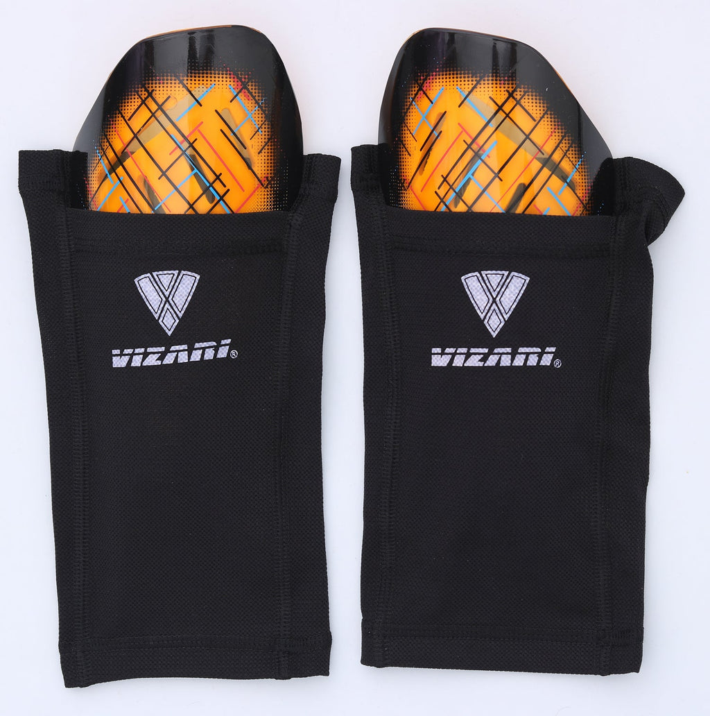Soquel Soccer Slip in Shin Guard with Pocketed Sleeve-Orange/Black