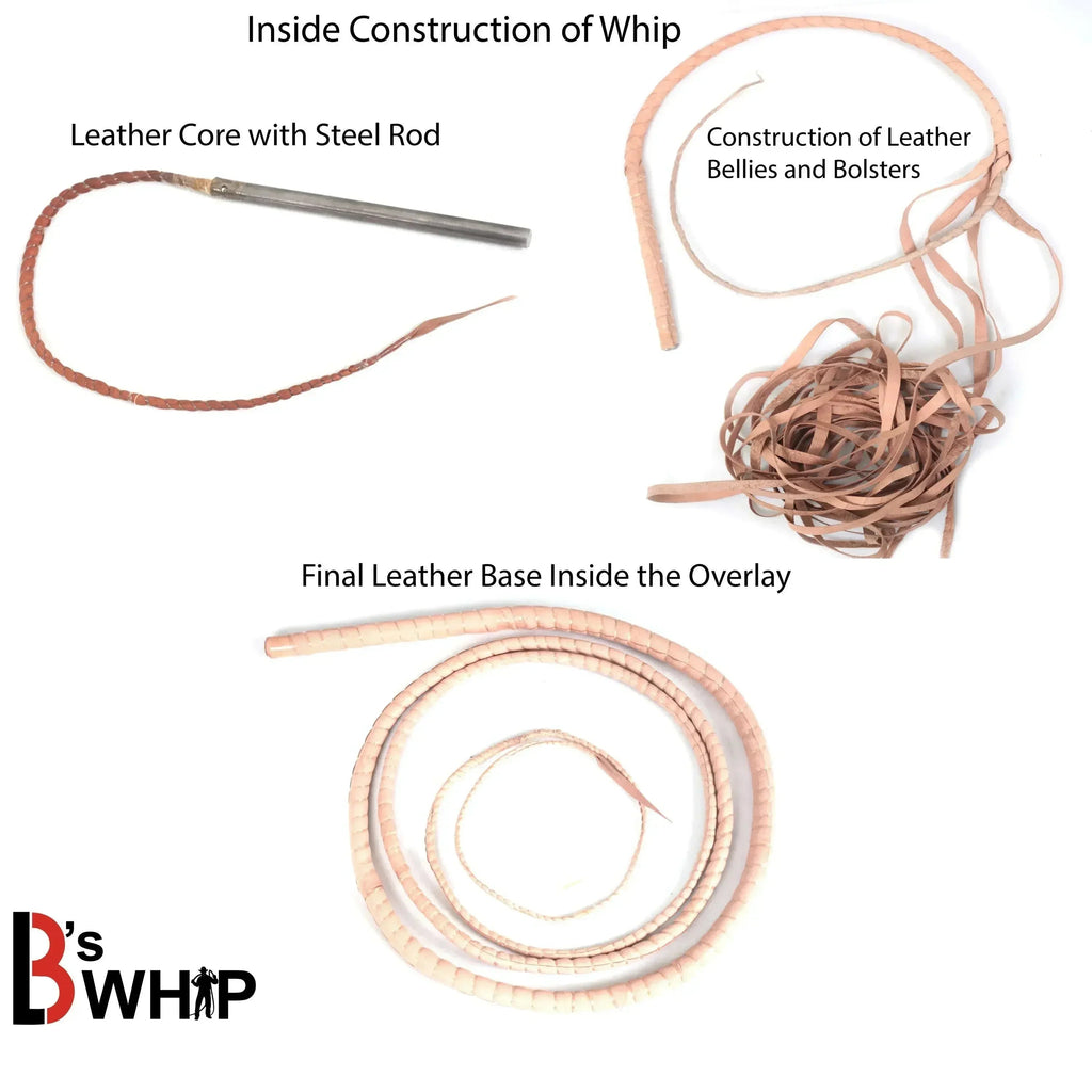 Indiana Jones Kangaroo Hide Bull Whip 16 Strands with Leather Plaited Bellies | 6 to 16 Feet